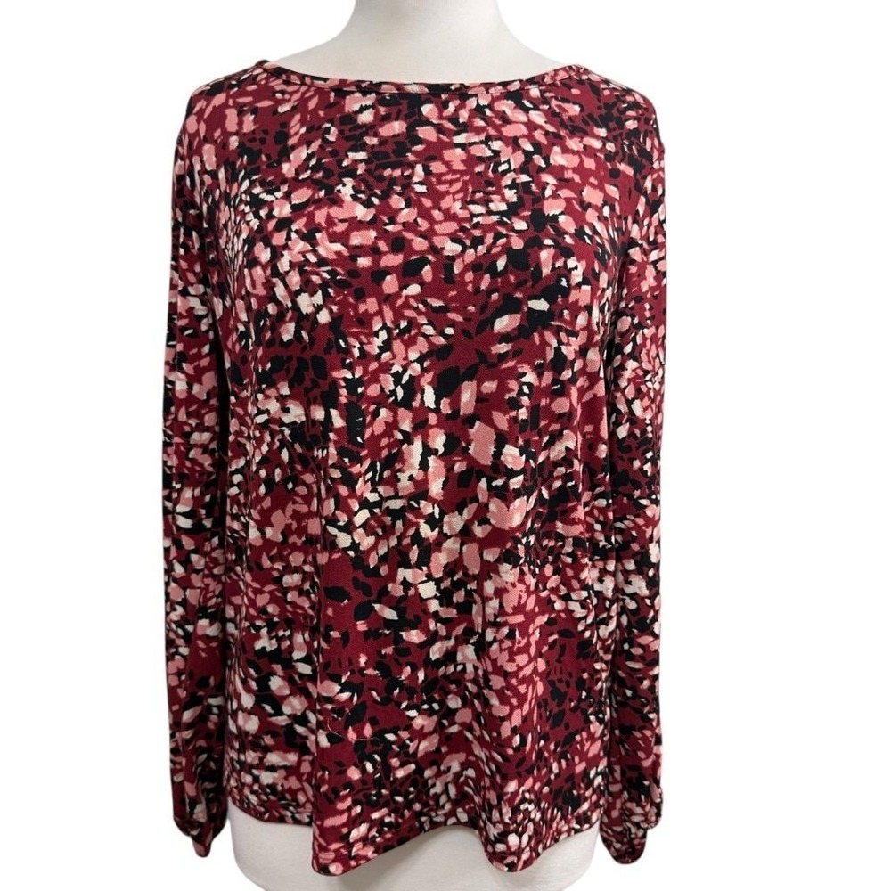 Women's Roz & Ali Blouse, M, Burgundy